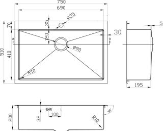 Мойка кухонная Zorg Inox PVD SZR-7551 BRONZE